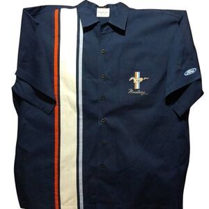 David Carey Originals Ford Mustang Button Up Mechanic Pit Shirt Men's 3X NWOT